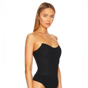 superdown. Stevie Sweetheart Bodysuit in Black